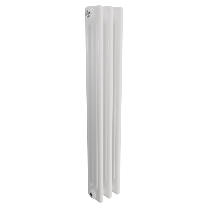 Korona 3 Column White Horizontal Radiators & Floor Mounts