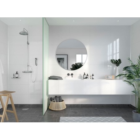 Athen White Contemporary 60 x 30 Tile Effect - Fibo