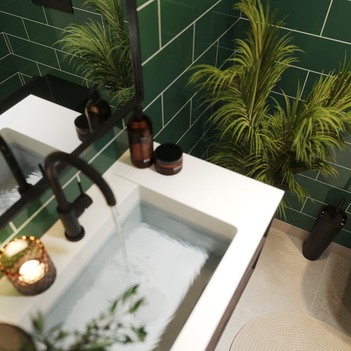 Bottle Green Metro Brick Urban Tile Effect - Fibo