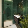 Bottle Green Stacked Subway Brick Urban Tile Effect - Fibo