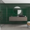Bottle Green Stacked Subway Brick Urban Tile Effect - Fibo