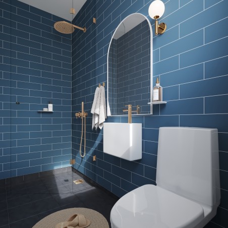 Dusty Blue Metro Brick Urban Tile Effect - Fibo