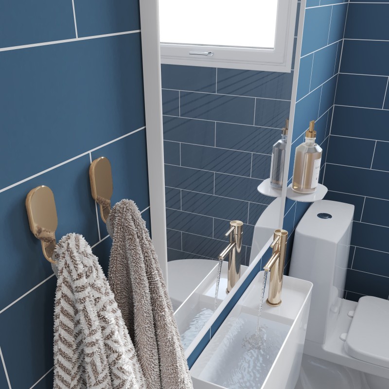 Dusty Blue Metro Brick Urban Tile Effect - Fibo
