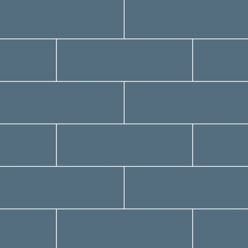Dusty Blue Metro Brick Urban Tile Effect - Fibo