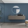 Dusty Blue Metro Brick Urban Tile Effect - Fibo