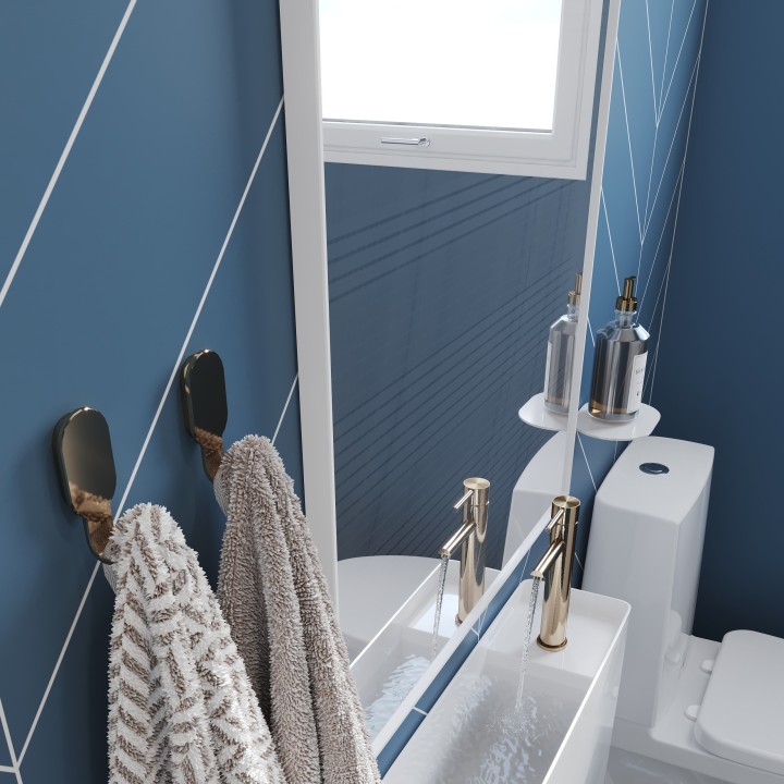 Dusty Blue Chevron Urban Tile Effect - Fibo