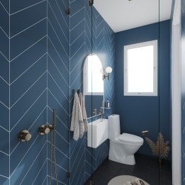 Dusty Blue Chevron Urban Tile Effect - Fibo