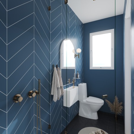 Dusty Blue Chevron Urban Tile Effect - Fibo