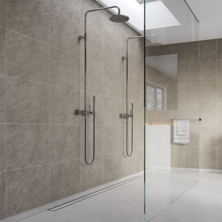 Grey Sahara Scandinavian Tile Effect - Fibo