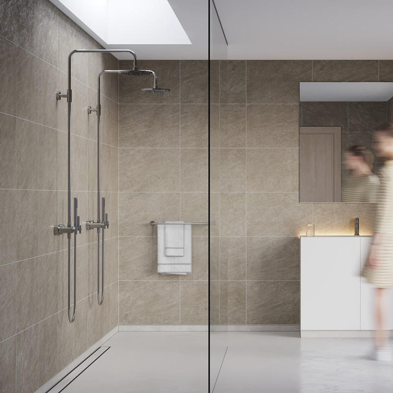 Grey Sahara Scandinavian Tile Effect - Fibo