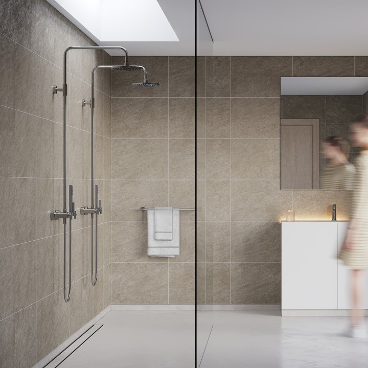 Grey Sahara Scandinavian Tile Effect - Fibo