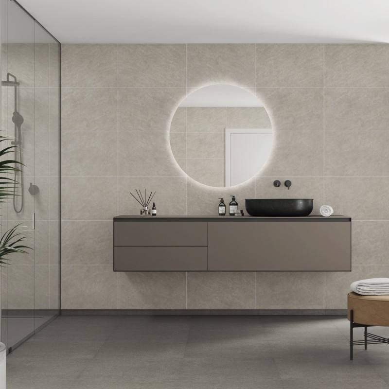 Grey Sahara Scandinavian Tile Effect - Fibo