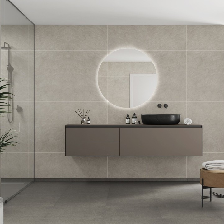 Grey Sahara Scandinavian Tile Effect - Fibo