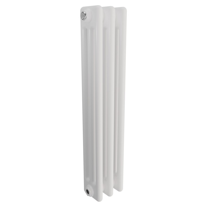 Korona 3 Column White Horizontal Radiators & Floor Mounts
