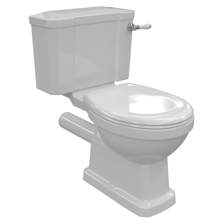 Bari Traditional Closed Coupled Open Back Toilet & Soft Close Seat
