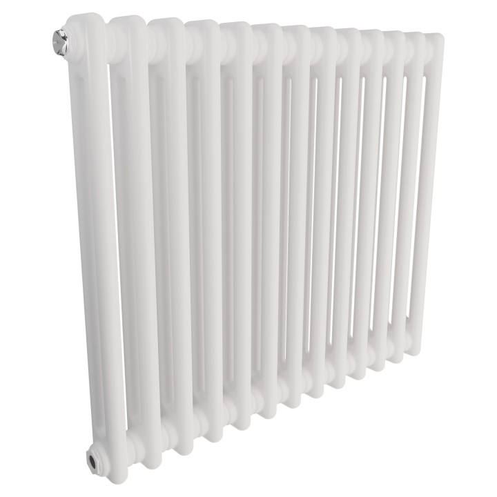 Korona 2 Column White Horizontal Radiators & Floor Mounts