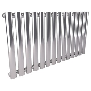 960mm (w) x 500mm (h) Brecon Chrome Oval Tube Horizontal Radiator (14 Sections)
