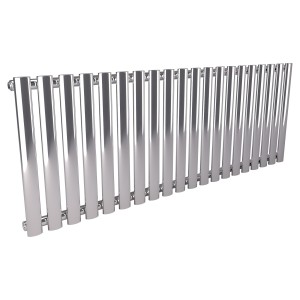 1380mm (w) x 500mm (h) Brecon Chrome Oval Tube Horizontal Radiator (20 Sections)