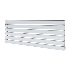 1250mm (w) x 440mm (h) Corwen Chrome Flat Panel Horizontal Radiator (6 Sections)