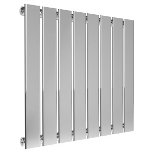 600mm (w) x 600mm (h) Luna Chrome Radiator Horizontal Flat Panel (8 Sections)