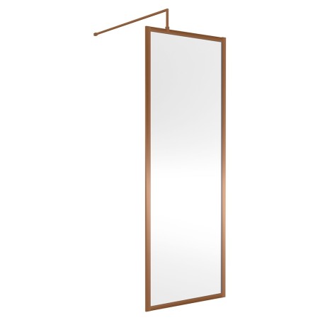Wall Fixed 8mm Full Outer Framed Wetroom Screens 1850mm(H) - Brushed Bronze (Includes x1 Wall Bracket) - 8 Sizes