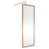 Wall Fixed 8mm Full Outer Framed Wetroom Screens 1850mm(H) - Brushed Bronze (Includes x1 Wall Bracket) - 8 Sizes