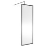 Wall Fixed 8mm Full Outer Framed Wetroom Screens 1850mm(H) - Brushed Pewter (Includes x1 Wall Bracket) - 8 Sizes