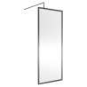 Wall Fixed 8mm Full Outer Framed Wetroom Screens 1850mm(H) - Brushed Pewter (Includes x1 Wall Bracket) - 8 Sizes