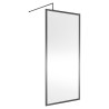 Wall Fixed 8mm Full Outer Framed Wetroom Screens 1850mm(H) - Brushed Pewter (Includes x1 Wall Bracket) - 8 Sizes