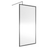 Wall Fixed 8mm Full Outer Framed Wetroom Screens 1850mm(H) - Brushed Pewter (Includes x1 Wall Bracket) - 8 Sizes