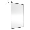 Wall Fixed 8mm Full Outer Framed Wetroom Screens 1850mm(H) - Brushed Pewter (Includes x1 Wall Bracket) - 8 Sizes