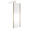 Wall Fixed 8mm Outer Framed Wetroom Screens 1850mm(H) - Brushed Bronze (Includes x1 Wall Bracket) - 8 Sizes