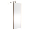 Wall Fixed 8mm Outer Framed Wetroom Screens 1850mm(H) - Brushed Bronze (Includes x1 Wall Bracket) - 8 Sizes