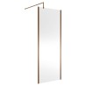 Wall Fixed 8mm Outer Framed Wetroom Screens 1850mm(H) - Brushed Bronze (Includes x1 Wall Bracket) - 8 Sizes