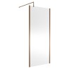 Wall Fixed 8mm Outer Framed Wetroom Screens 1850mm(H) - Brushed Bronze (Includes x1 Wall Bracket) - 8 Sizes