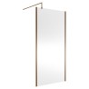Wall Fixed 8mm Outer Framed Wetroom Screens 1850mm(H) - Brushed Bronze (Includes x1 Wall Bracket) - 8 Sizes