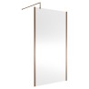 Wall Fixed 8mm Outer Framed Wetroom Screens 1850mm(H) - Brushed Bronze (Includes x1 Wall Bracket) - 8 Sizes