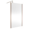 Wall Fixed 8mm Outer Framed Wetroom Screens 1850mm(H) - Brushed Bronze (Includes x1 Wall Bracket) - 8 Sizes
