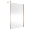 Wall Fixed 8mm Outer Framed Wetroom Screens 1850mm(H) - Brushed Bronze (Includes x1 Wall Bracket) - 8 Sizes