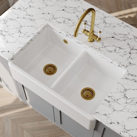 Traditional Fireclay Double Bowl Butler Sink 795mm(w) x 500mm(d) x 220mm(h)
