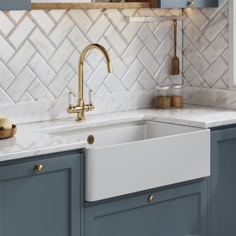 Fireclay Butler Sink  with Ledge 795mm(w) x 460mm(d) x 220mm(h)