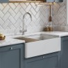Fireclay Butler Sink  with Ledge, Grid & Chopping Board 795mm(w) x 460mm(d) x 220mm(h)