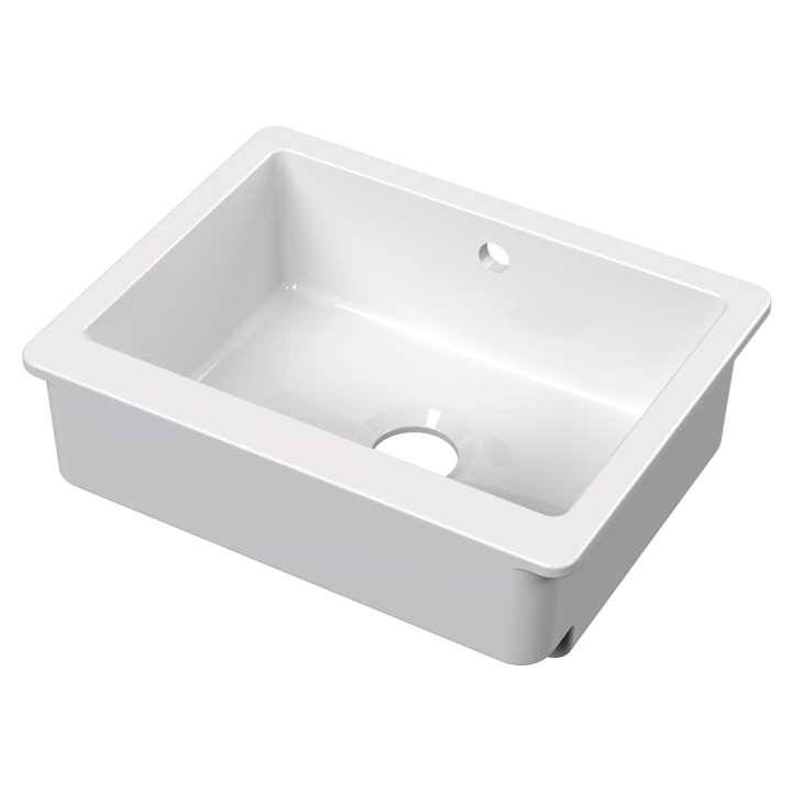 Fireclay Butler Over Mount Sink with Overflow 595mm(w) x 460mm(d) x 200mm(h)