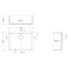 Black Fireclay Butler Sink 595mm(w) x 450mm(d) x 220mm(h)