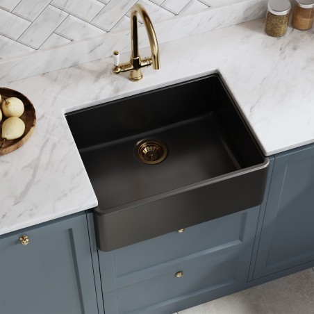 Black Fireclay Butler Sink 595mm(w) x 450mm(d) x 220mm(h)