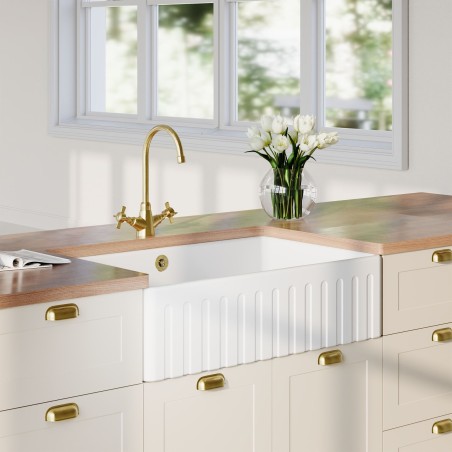 Fluted Fireclay Butler Sink 795mm(w) x 500mm(d) x 220mm(h)
