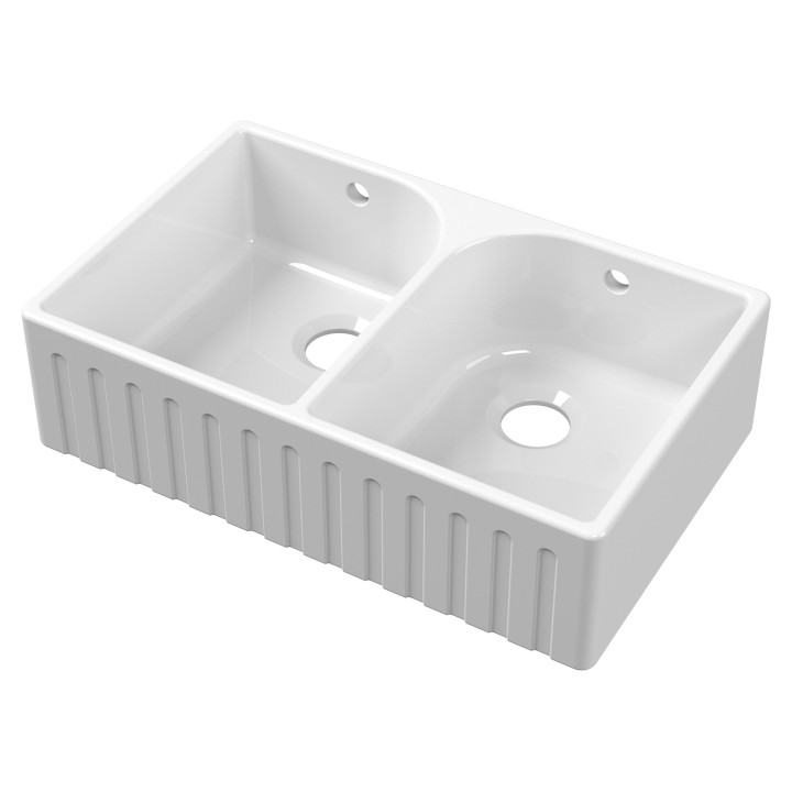 Fluted Fireclay Butler Sink Flush Weir 795mm(w) x 500mm(d) x 220mm(h)