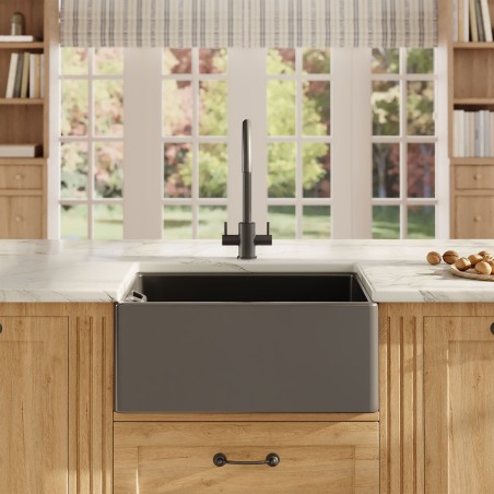 Black Fireclay Belfast Sink 595mm(w) x 455mm(d) x 254mm(h)