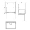 Fireclay Cleaner Sink with Grid & Legs 515mm(w) x 393mm(d) x 535mm(h)