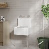 Fireclay Cleaner Sink with Grid & Legs 515mm(w) x 393mm(d) x 535mm(h)